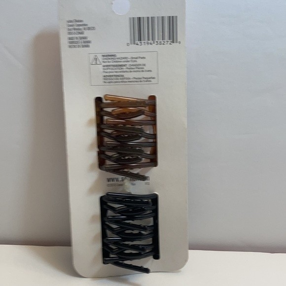 Scunci Hair Clip Claw Clamp Spring Free Clip 1 Pack of 2 No Metal Brown - Picture 5 of 10